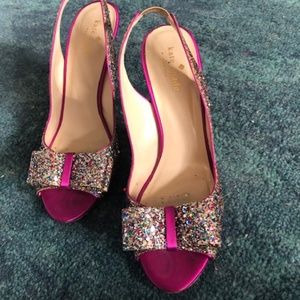 Kate Spade Rainbow Glitter Slingback Sandals 8